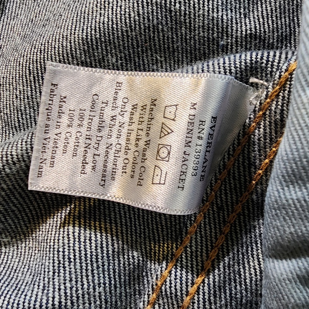 Everlane Jacket Womens Blue The Shrunken Denim Cropped Fit Tailored Cotton MED - Picture 3 of 6